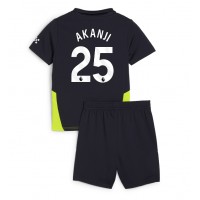 Camiseta Manchester City Manuel Akanji #25 Segunda Equipación Replica 2024-25 para niños mangas cortas (+ Pantalones cortos)